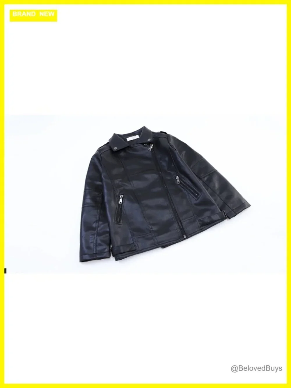 Kids Faux Leather Motorcycle Bomber Jacket - PU Soft Slim Fit Coat